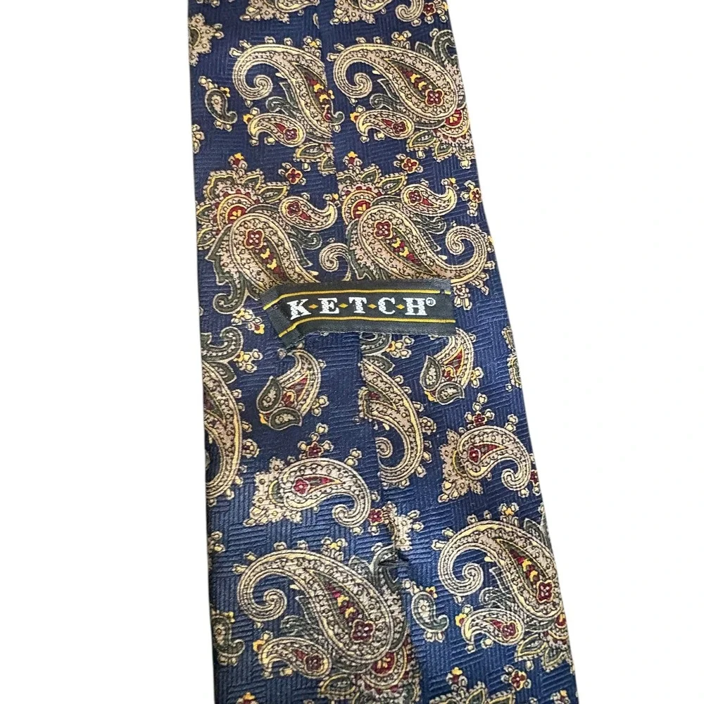 Ketch‎ Men's Blue Paisley Necktie 100% Polyester 58x3.75 Classic Vintage Style